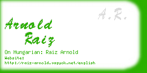 arnold raiz business card